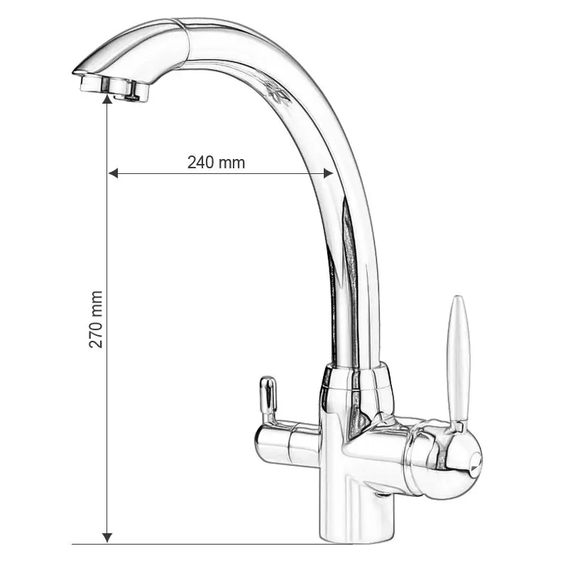3-Wege-Armatur DELPHIN in Kupfer Optik4.webp