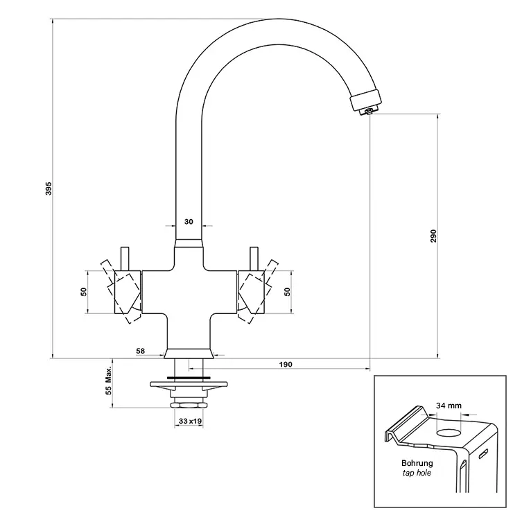 5-Wege-Armatur NOBIUS C-Auslauf in Chrom3.webp