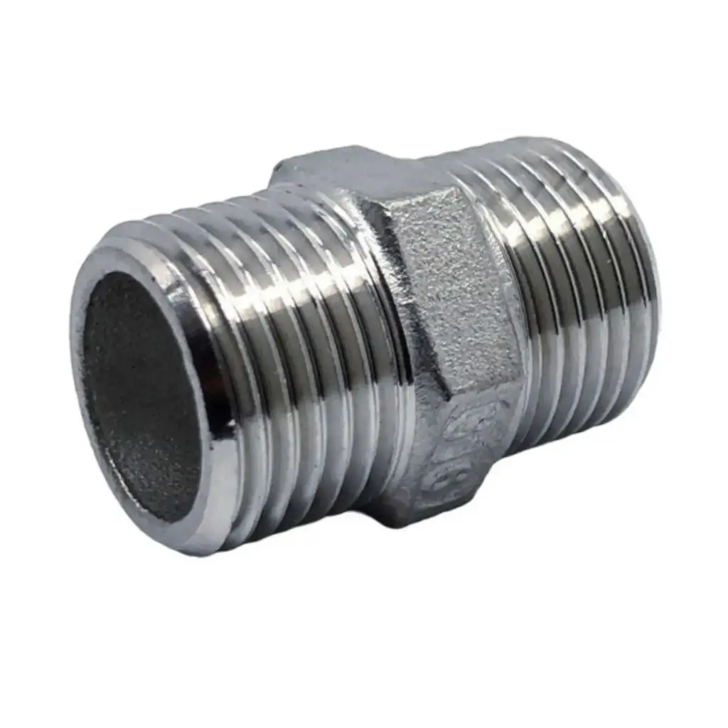 Doppelnippel 3/8" AG x 3/8" AG - aus 340 Edelstahl