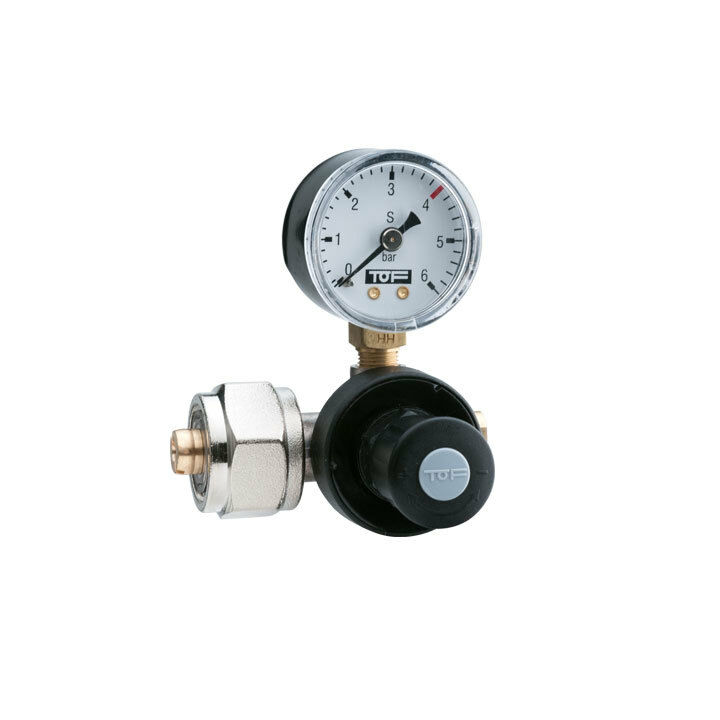 CO2 Druckminderer mit einem Manometer - für Mehrwegflaschen bis zu 5,5 bar - EU Norm Anschluss