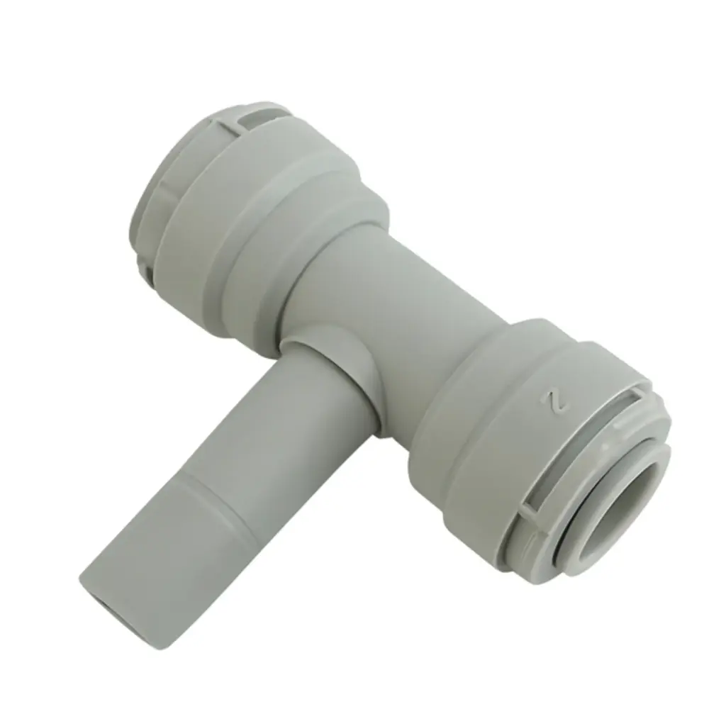 T-Stück 3/8" QC x 3/8" Steck x 3/8" QC - Push-Fitting