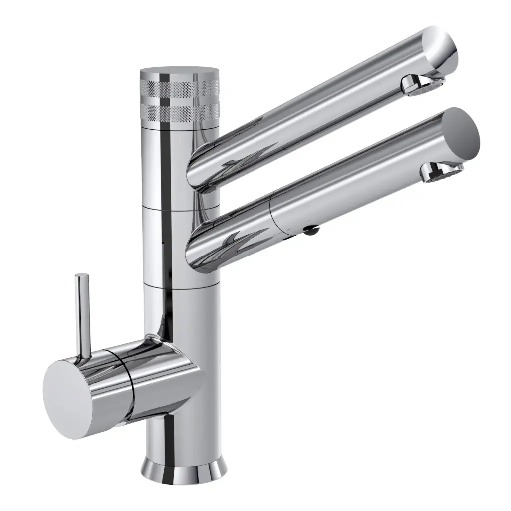 3-Wege-Armatur CUCINA IDEALE - mit ausziehbarer Brause - Hebel links