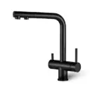 3-Wege-Armatur NORA Pullout L-Auslauf | Farben: Edelstahl gebürstet, Schwarz