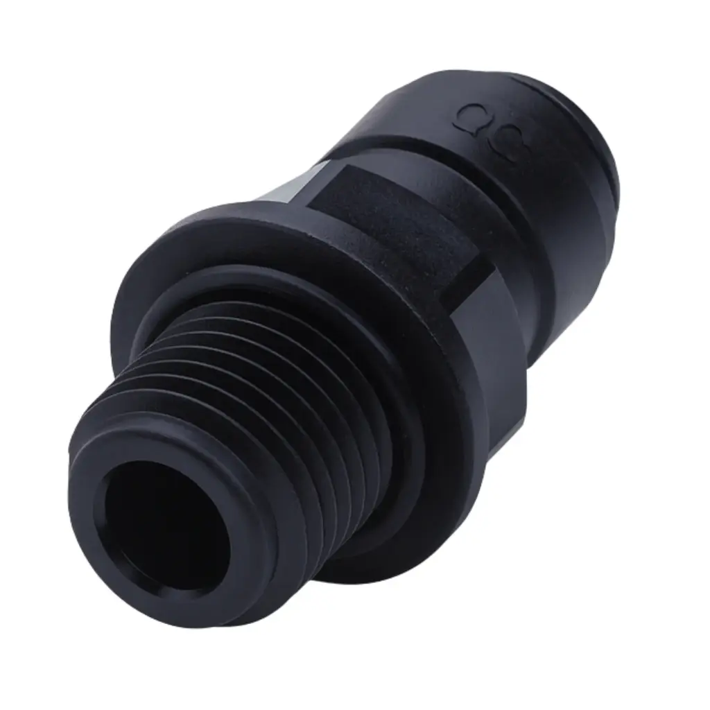 Connector für CO2 Druckminderer aus Kunststoff AG x QC - wählbare Größen