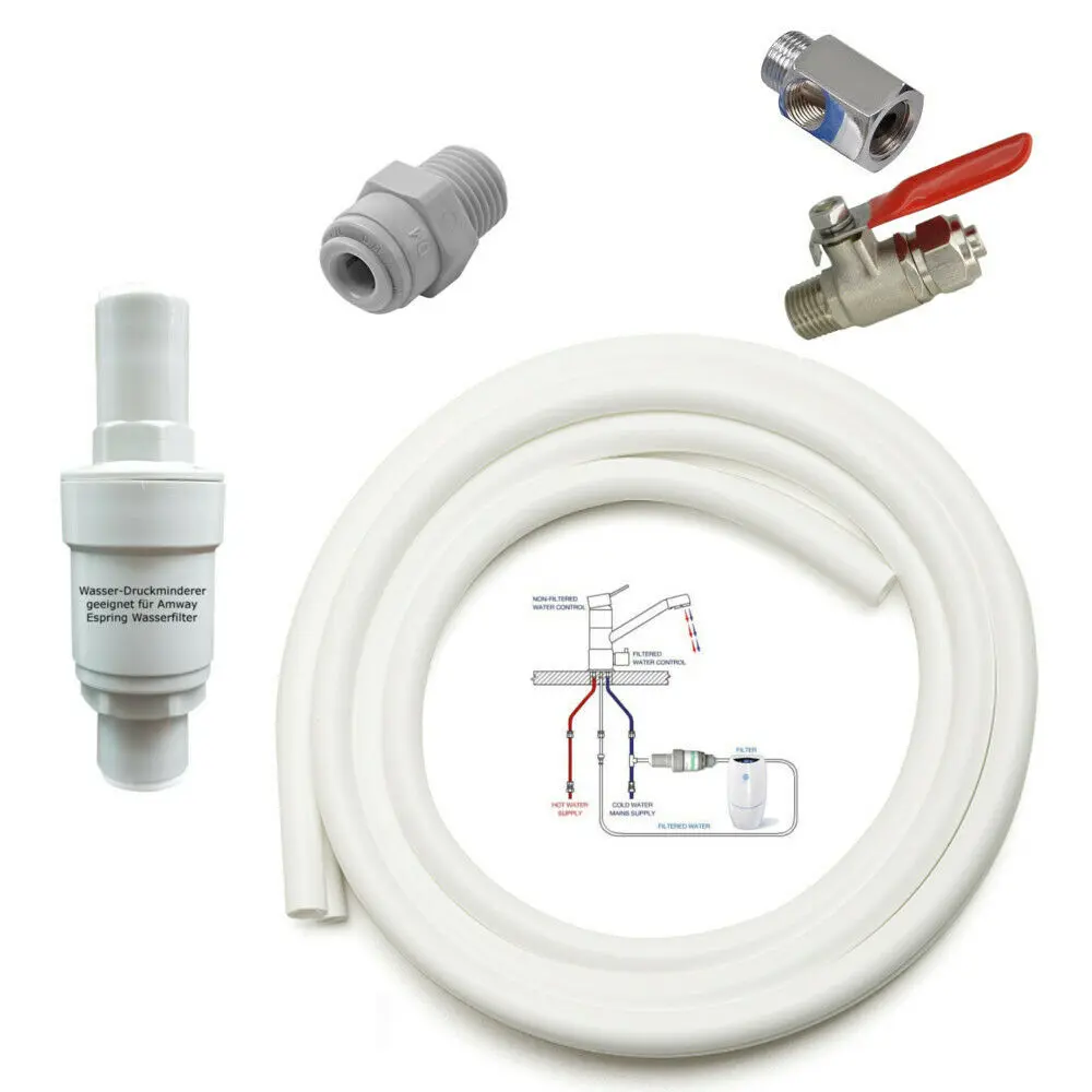 Anschluss-Set für Amway eSpring Wasserfilter - für 3-Wege-Wasserhahn & Zusatz-Wasserhahn - mit oder ohne Rückschlagventil