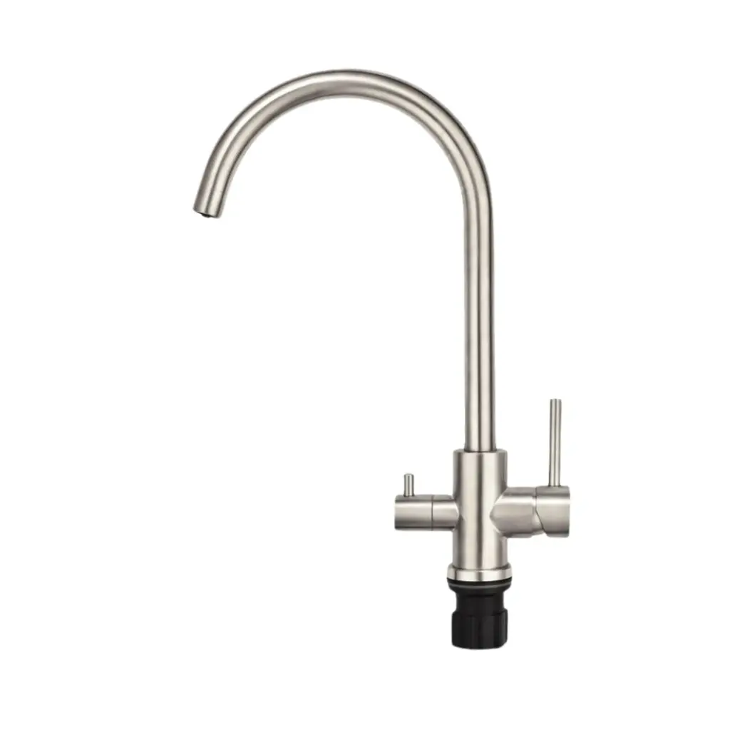 3-Wege-Wasserhahn AVANTGARDE Edelstahl massiv | L-Auslauf, C-Auslauf, U-Auslauf